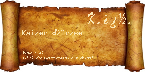 Kaizer Örzse névjegykártya
